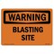 Signmission Safety Sign, OSHA WARNING, 7" Height, Blasting Site, Landscape OS-WS-D-710-L-11992 - alternate 1